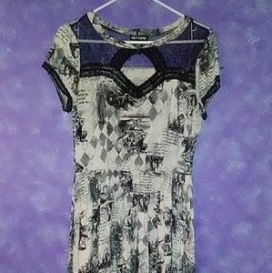 Hot Topic Alice in Wonderland Toile Skater Dress